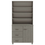 Wooden Highboard With 1 Door And 3 Drawers - Hamar