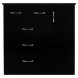 Wooden Highboard With 1 Door And 5 Drawers - Nevada