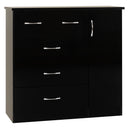 Wooden Highboard With 1 Door And 5 Drawers - Nevada