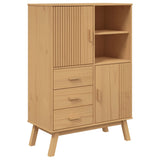 Wooden Highboard With 2 Doors And 3 Drawers - Olden