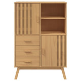 Wooden Highboard With 2 Doors And 3 Drawers - Olden