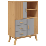 Wooden Highboard With 2 Doors And 3 Drawers - Olden