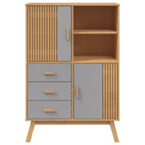 Wooden Highboard With 2 Doors And 3 Drawers - Olden