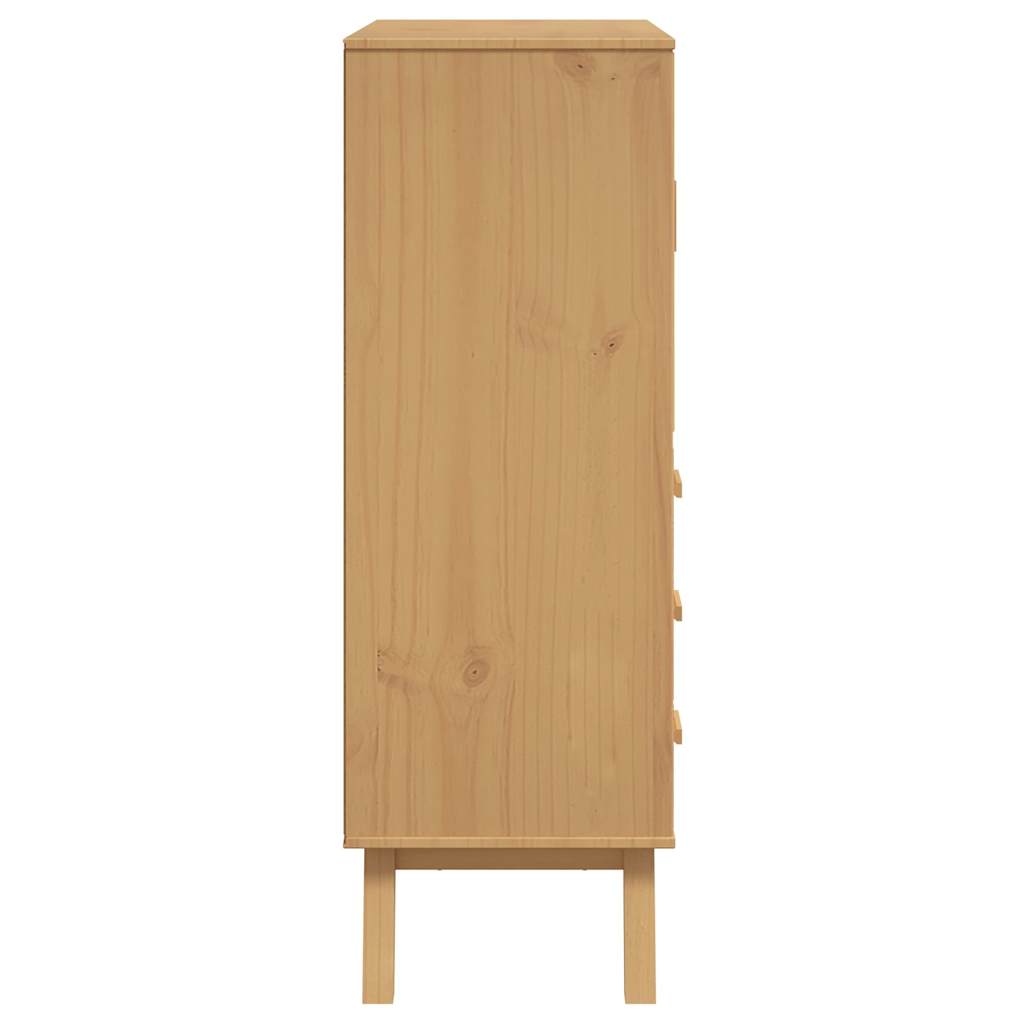 Wooden Highboard With 2 Doors And 3 Drawers - Olden