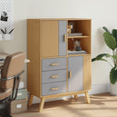 Wooden Highboard With 2 Doors And 3 Drawers - Olden