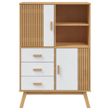 Wooden Highboard With 2 Doors And 3 Drawers - Olden