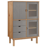 Wooden Highboard With 3 Doors And 3 Drawers - Otta