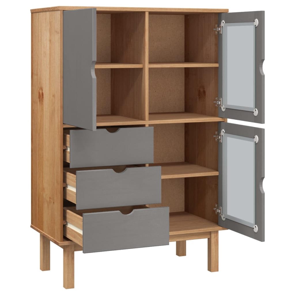 Wooden Highboard With 3 Doors And 3 Drawers - Otta
