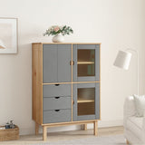 Wooden Highboard With 3 Doors And 3 Drawers - Otta