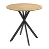 Wooden Industrial Dining Table 80cm Round for 2 to 4 People - Velmora