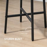 Wooden Industrial Dining Table 85cm Round for 4 People - Velmora