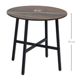 Wooden Industrial Dining Table 85cm Round for 4 People - Velmora