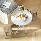 Wooden Industrial Dining Table Round for 2 to 4 People - Velmora