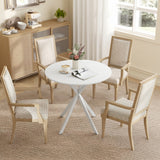 Wooden Industrial Dining Table Round for 2 to 4 People - Velmora