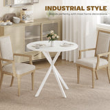 Wooden Industrial Dining Table Round for 2 to 4 People - Velmora