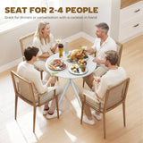 Wooden Industrial Dining Table Round for 2 to 4 People - Velmora