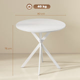 Wooden Industrial Dining Table Round for 2 to 4 People - Velmora