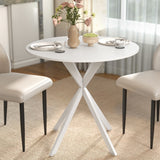 Wooden Industrial Dining Table Round for 2 to 4 People - Velmora