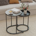 Wooden Industrial Nest of 2 Tables Round - Velmora