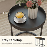 Wooden Industrial Nest of 2 Tables Round - Velmora