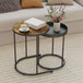 Wooden Industrial Nest of 2 Tables Round - Velmora