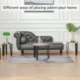 Wooden Industrial Nest of 3 Tables in Triangle With Metal Legs - Velmora