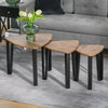 Wooden Industrial Nest of 3 Tables in Triangle With Metal Legs - Velmora