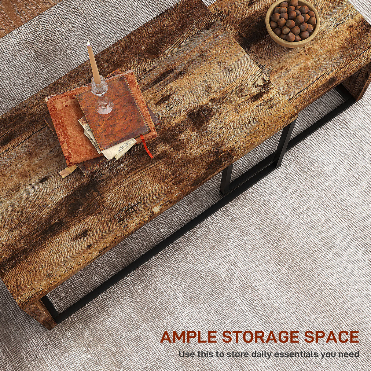 Wooden Industrial Nesting Coffee Tables in Set of 2 - Velmora