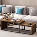 Wooden Industrial Nesting Coffee Tables in Set of 2 - Velmora
