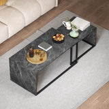 Wooden Industrial Nesting Coffee Tables in Set of 2 - Velmora