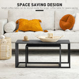Wooden Industrial Nesting Coffee Tables in Set of 2 - Velmora