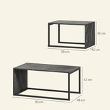 Wooden Industrial Nesting Coffee Tables in Set of 2 - Velmora