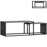 Wooden Industrial Nesting Coffee Tables in Set of 2 - Velmora