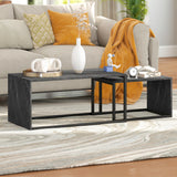 Wooden Industrial Nesting Coffee Tables in Set of 2 - Velmora