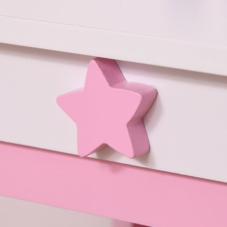 Wooden Kids Dressing Table Set 49cm Wide - Velmora