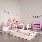 Wooden Kids Dressing Table Set 50cm Wide - Velmora