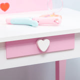Wooden Kids Dressing Table Set 50cm Wide - Velmora
