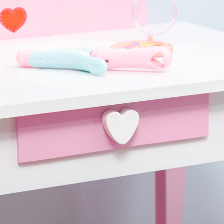 Wooden Kids Dressing Table Set 50cm Wide - Velmora