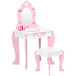 Wooden Kids Dressing Table Set 50cm Wide - Velmora