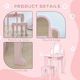 Wooden Kids Dressing Table Set 52cm Wide - Velmora