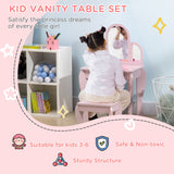 Wooden Kids Dressing Table Set 52cm Wide - Velmora