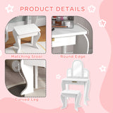 Wooden Kids Dressing Table Set 52cm Wide - Velmora