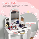 Wooden Kids Dressing Table Set 52cm Wide - Velmora