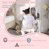Wooden Kids Dressing Table Set 52cm Wide - Velmora