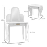 Wooden Kids Dressing Table Set 52cm Wide - Velmora