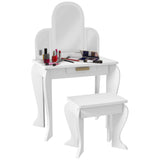 Wooden Kids Dressing Table Set 52cm Wide - Velmora