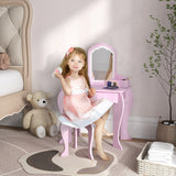 Wooden Kids Dressing Table Set 55cm Wide Cloud Design - Velmora