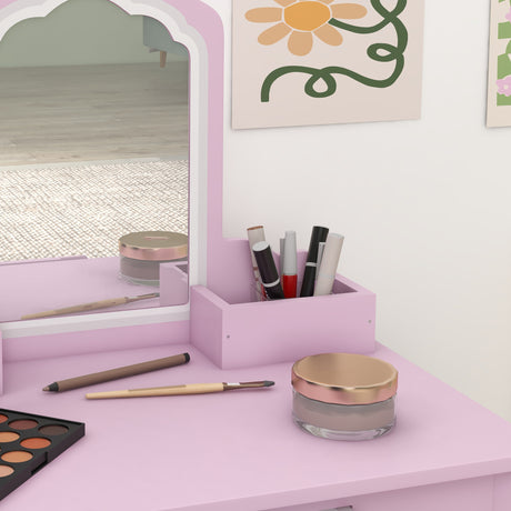 Wooden Kids Dressing Table Set 55cm Wide Cloud Design - Velmora
