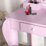 Wooden Kids Dressing Table Set 55cm Wide Cloud Design - Velmora