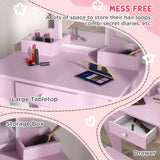 Wooden Kids Dressing Table Set 55cm Wide Cloud Design - Velmora